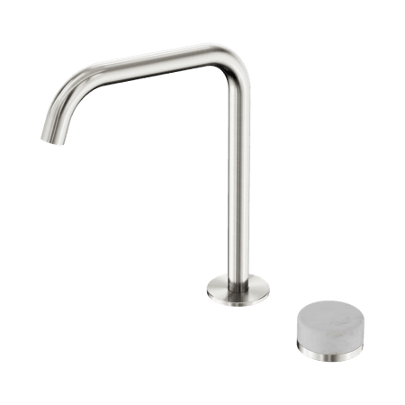 SERENITY BATH/KITCHEN MIXER EDGE SPOUT WITH CARRARA HANDLE BRUSHED NICKEL (24E049BN)