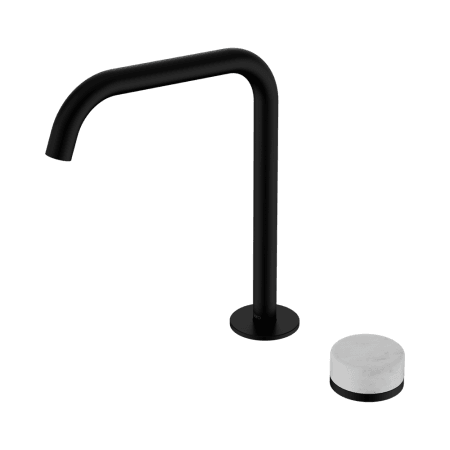 SERENITY BATH/KITCHEN MIXER EDGE SPOUT WITH CARRARA HANDLE MATTE BLACK (24E049MB)