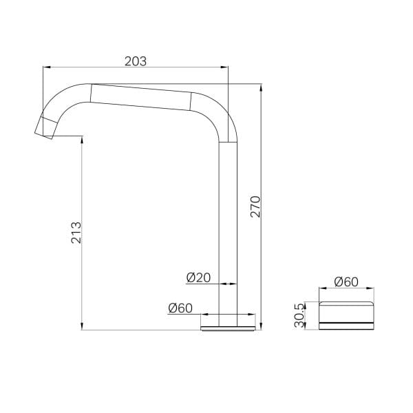 SERENITY BATH/KITCHEN MIXER EDGE SPOUT WITH ROME TRAVERTINE HANDLE CHROME (24E051CH)