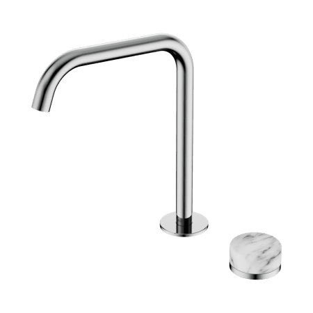 SERENITY BATH/KITCHEN MIXER EDGE SPOUT WITH ARABESCATO CORCHIA HANDLE CHROME (24E052CH)