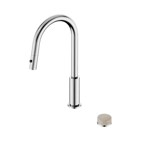 SERENITY PULL OUT KITCHEN SET WITH ROME TRAVERTINE HANDLE CHROME (24E057CH)
