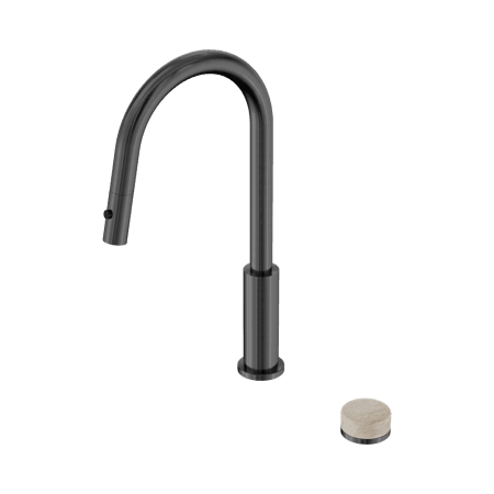 SERENITY PULL OUT KITCHEN SET WITH ROME TRAVERTINE HANDLE GUN METAL (24E057GM)