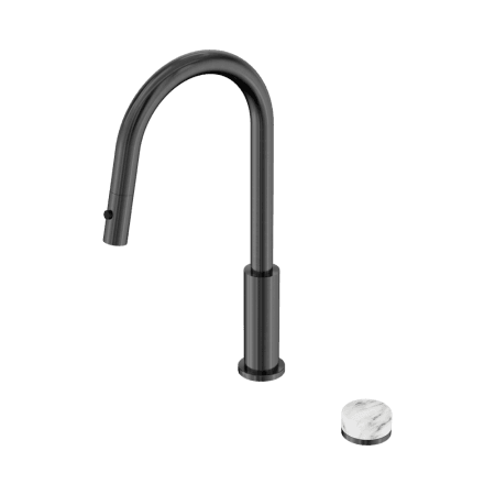 SERENITY PULL OUT KITCHEN SET WITH ARABESCATO CORCHIA HANDLE GUN METAL (24E058GM)