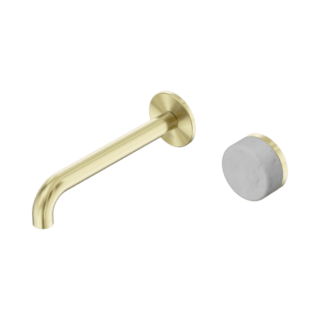 SERENITY Wall Basin Mixer 160/185/220mm Spout With Carrara Handle Brushed Gold (24E061BG/24E067BG/24E073BG)