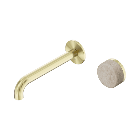 SERENITY Wall Basin Mixer 160/185/220mm Spout With Rome Travertine Handle Brushed Gold (24E063BG/24E069BG/24E075BG)