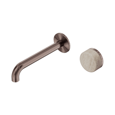 SERENITY Wall Basin Mixer 160/185/220mm Spout With Rome Travertine Handle Brushed Bronze (24E063BZ/24E069BZ/24E075BZ)