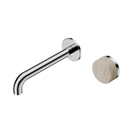 SERENITY Wall Basin Mixer 160/185/220mm Spout With Rome Travertine Handle Chrome (24E063CH/24E069CH/24E075CH)