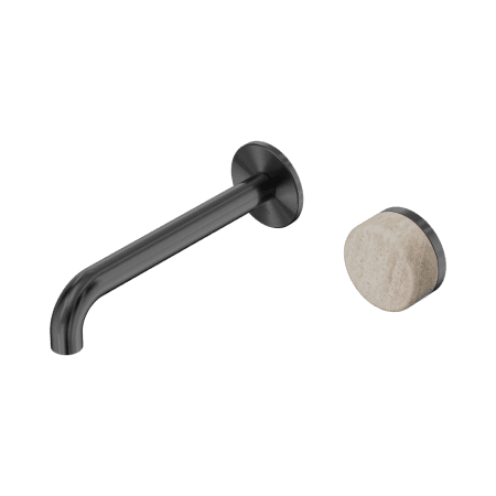 SERENITY Wall Basin Mixer 160/185/220mm Spout With Rome Travertine Handle Gun Metal (24E063GM/24E069GM/24E075GM)