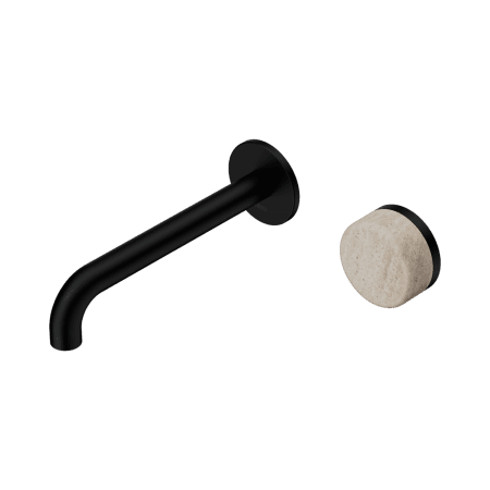 SERENITY Wall Basin Mixer 160/185/220mm Spout With Rome Travertine Handle Matte Black (24E063MB/24E069MB/24E075MB)