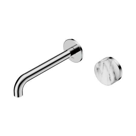 SERENITY Wall Basin Mixer 160/185/220mm Spout With Arabescato Corchia Handle Chrome (24E064CH/24E070CH/24E076CH)