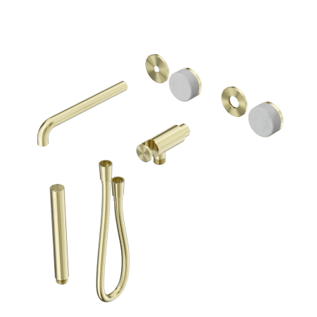 SERENITY SHOWER SYSTEM WITH SPOUT WITH CARRARA HANDLE AND SLIM SHOWER TRIM KIT ONLY BRUSHED GOLD (24E079BG)