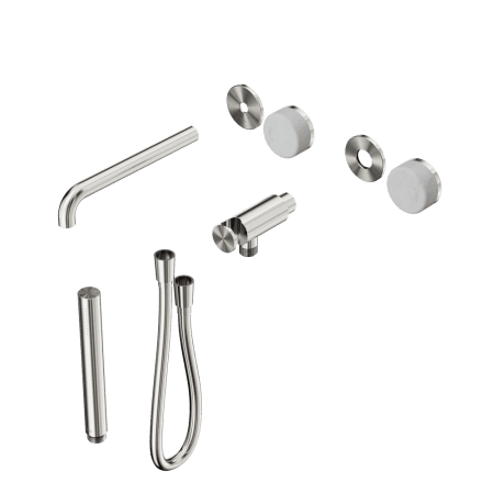 SERENITY SHOWER SYSTEM WITH SPOUT WITH CARRARA HANDLE AND SLIM SHOWER TRIM KIT ONLY BRUSHED NICKEL (24E079BN)