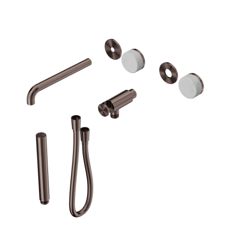 SERENITY SHOWER SYSTEM WITH SPOUT WITH CARRARA HANDLE AND SLIM SHOWER TRIM KIT ONLY BRUSHED BRONZE (24E079BZ)