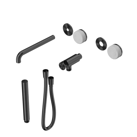 SERENITY SHOWER SYSTEM WITH SPOUT WITH CARRARA HANDLE AND SLIM SHOWER TRIM KIT ONLY GUN METAL (24E079GM)
