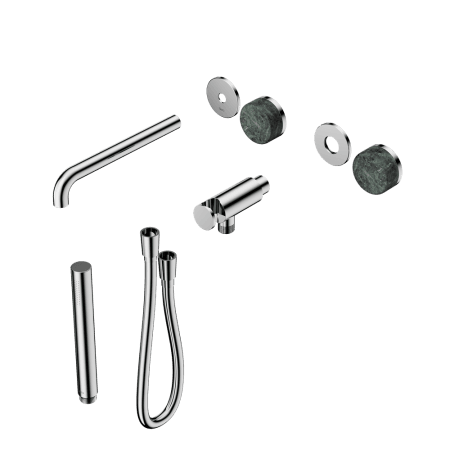 SERENITY SHOWER SYSTEM WITH SPOUT WITH VERDE ALPI HANDLE AND SLIM SHOWER TRIM KIT ONLY CHROME (24E080CH)