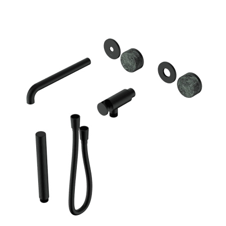 SERENITY SHOWER SYSTEM WITH SPOUT WITH VERDE ALPI HANDLE AND SLIM SHOWER TRIM KIT ONLY MATTE BLACK (24E080MB)