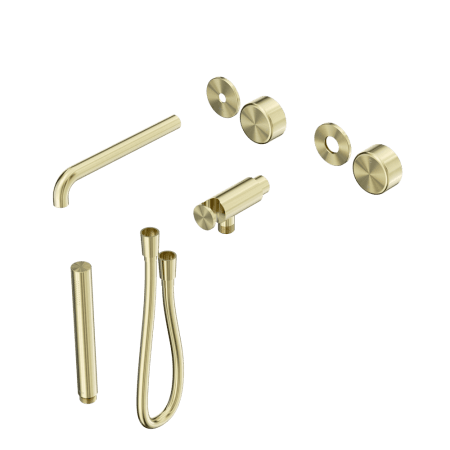 SERENITY SHOWER SYSTEM WITH SPOUT WITH METAL HANDLE AND SLIM SHOWER TRIM KIT ONLY BRUSHED GOLD (24E084BG)