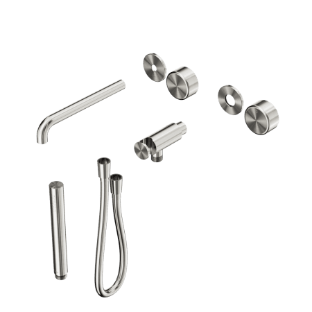 SERENITY SHOWER SYSTEM WITH SPOUT WITH METAL HANDLE AND SLIM SHOWER TRIM KIT ONLY BRUSHED NICKEL (24E084BN)