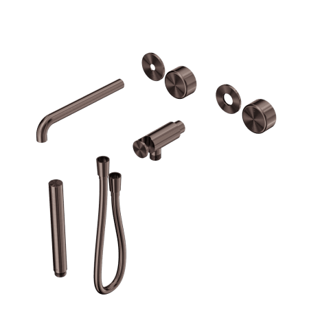 SERENITY SHOWER SYSTEM WITH SPOUT WITH METAL HANDLE AND SLIM SHOWER TRIM KIT ONLY BRUSHED BRONZE (24E084BZ)