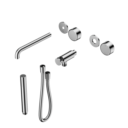 SERENITY SHOWER SYSTEM WITH SPOUT WITH METAL HANDLE AND SLIM SHOWER TRIM KIT ONLY CHROME (24E084CH)