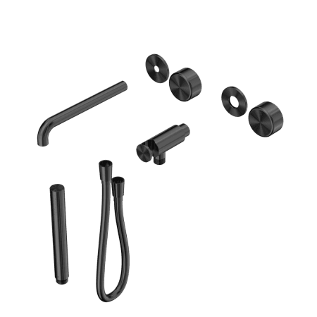 SERENITY SHOWER SYSTEM WITH SPOUT WITH METAL HANDLE AND SLIM SHOWER TRIM KIT ONLY GUN METAL (24E084GM)