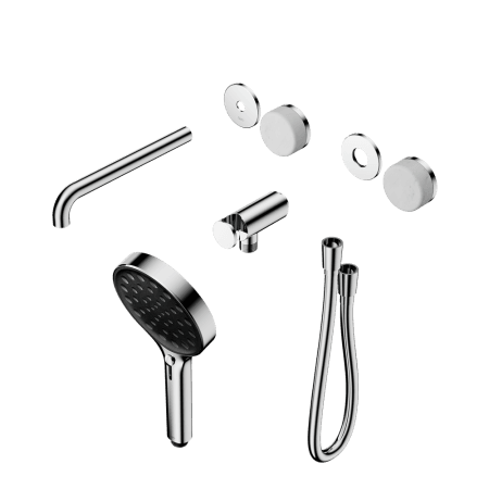SERENITY SHOWER SYSTEM WITH SPOUT WITH CARRARA HANDLE AND SERENITY HAND SHOWER TRIM KIT ONLY CHROME (24E085CH)