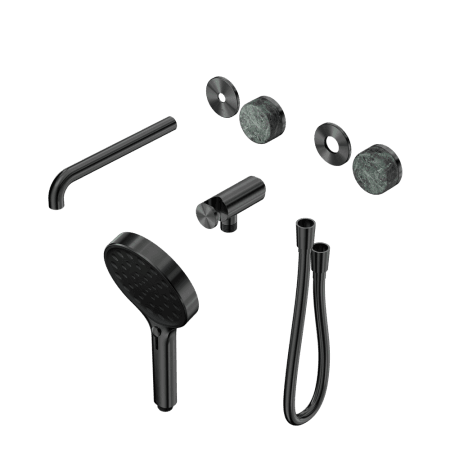 SERENITY SHOWER SYSTEM WITH SPOUT WITH VERDE ALPI HANDLE AND SERENITY HAND SHOWER TRIM KIT ONLY GUN METAL (24E086GM)
