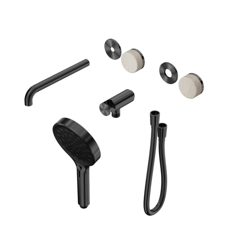 SERENITY SHOWER SYSTEM WITH SPOUT WITH ROME TRAVERTINE HANDLE AND SERENITY HAND SHOWER TRIM KIT ONLY GUN METAL (24E087GM)