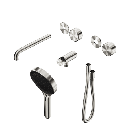 SERENITY SHOWER SYSTEM WITH SPOUT WITH METAL HANDLE AND SERENITY HAND SHOWER TRIM KIT ONLY BRUSHED NICKEL (24E090BN)