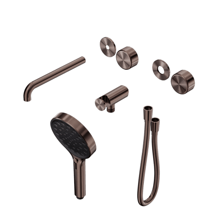 SERENITY SHOWER SYSTEM WITH SPOUT WITH METAL HANDLE AND SERENITY HAND SHOWER TRIM KIT ONLY BRUSHED BRONZE (24E090BZ)