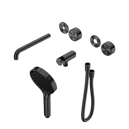 SERENITY SHOWER SYSTEM WITH SPOUT WITH METAL HANDLE AND SERENITY HAND SHOWER TRIM KIT ONLY GUN METAL (24E090GM)