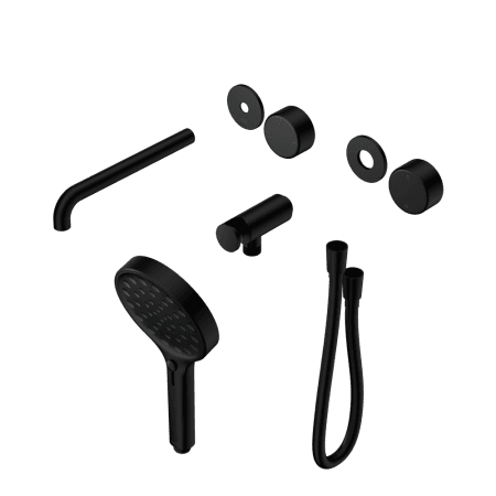 SERENITY SHOWER SYSTEM WITH SPOUT WITH METAL HANDLE AND SERENITY HAND SHOWER TRIM KIT ONLY MATTE BLACK (24E090MB)