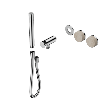 SERENITY SHOWER SYSTEM WITH ROME TRAVERTINE HANDLE AND SLIM SHOWER TRIM KIT ONLY CHROME (24E093CH)