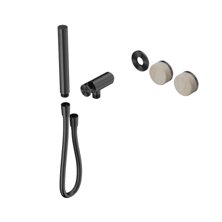 SERENITY SHOWER SYSTEM WITH ROME TRAVERTINE HANDLE AND SLIM SHOWER TRIM KIT ONLY GUN METAL (24E093GM)
