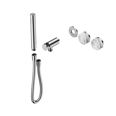 SERENITY SHOWER SYSTEM WITH ARABESCATO CORCHIA HANDLE AND SLIM SHOWER TRIM KIT ONLY CHROME (24E094CH)