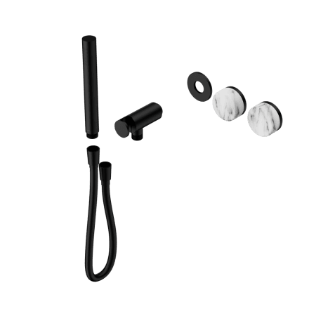 SERENITY SHOWER SYSTEM WITH ARABESCATO CORCHIA HANDLE AND SLIM SHOWER TRIM KIT ONLY MATTE BLACK (24E094MB)
