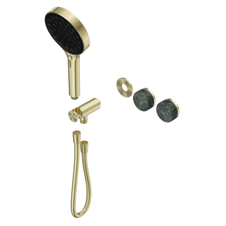 SERENITY SHOWER SYSTEM WITH VERDE ALPI HANDLE AND SERENITY HAND SHOWER TRIM KIT ONLY BRUSHED GOLD (24E098BG)