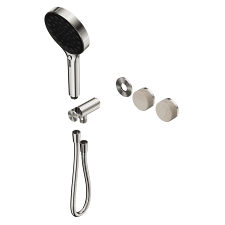 SERENITY SHOWER SYSTEM WITH ROME TRAVERTINE HANDLE AND SERENITY HAND SHOWER TRIM KIT ONLY BRUSHED NICKEL (24E099BN)