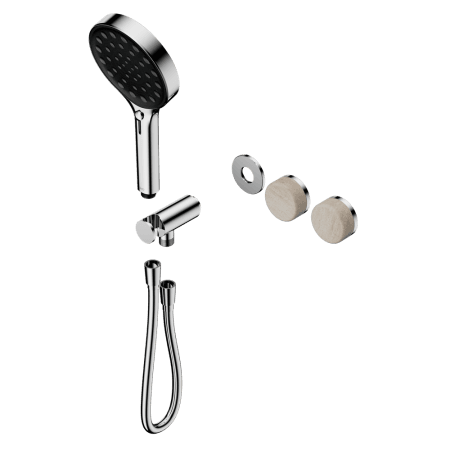 SERENITY SHOWER SYSTEM WITH ROME TRAVERTINE HANDLE AND SERENITY HAND SHOWER TRIM KIT ONLY CHROME (24E099CH)