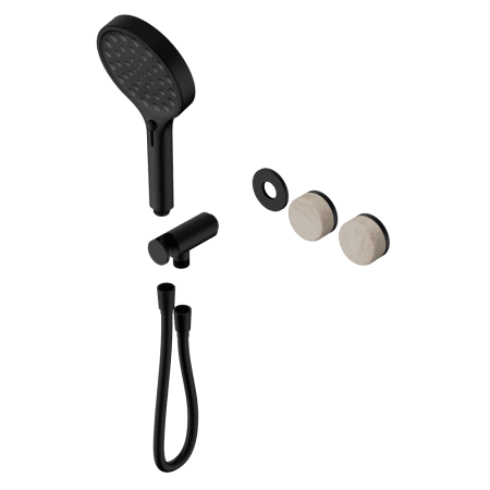 SERENITY SHOWER SYSTEM WITH ROME TRAVERTINE HANDLE AND SERENITY HAND SHOWER TRIM KIT ONLY MATTE BLACK (24E099MB)
