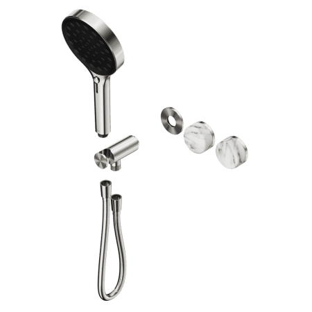 SERENITY SHOWER SYSTEM WITH ARABESCATO CORCHIA HANDLE AND SERENITY HAND SHOWER TRIM KIT ONLY BRUSHED NICKEL (24E100BN)