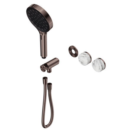 SERENITY SHOWER SYSTEM WITH ARABESCATO CORCHIA HANDLE AND SERENITY HAND SHOWER TRIM KIT ONLY BRUSHED BRONZE (24E100BZ)