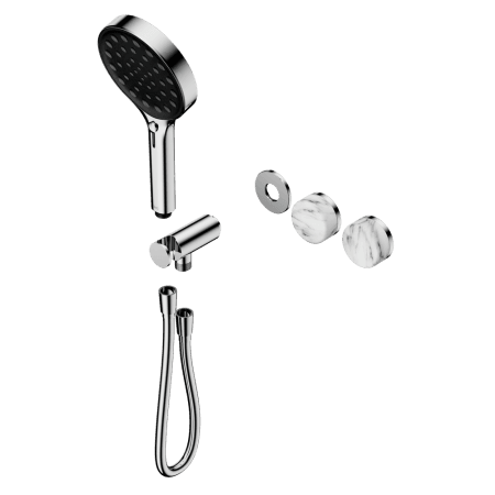 SERENITY SHOWER SYSTEM WITH ARABESCATO CORCHIA HANDLE AND SERENITY HAND SHOWER TRIM KIT ONLY CHROME (24E100CH)