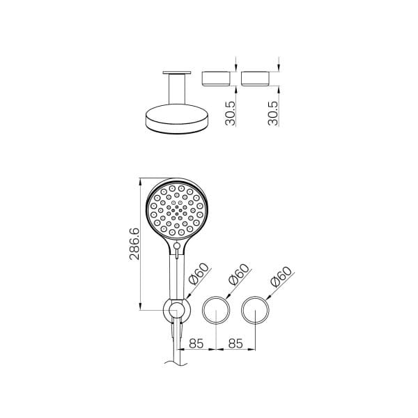 SERENITY SHOWER SYSTEM WITH METAL HANDLE AND SERENITY HAND SHOWER TRIM KIT ONLY BRUSHED BRONZE (24E102BZ)