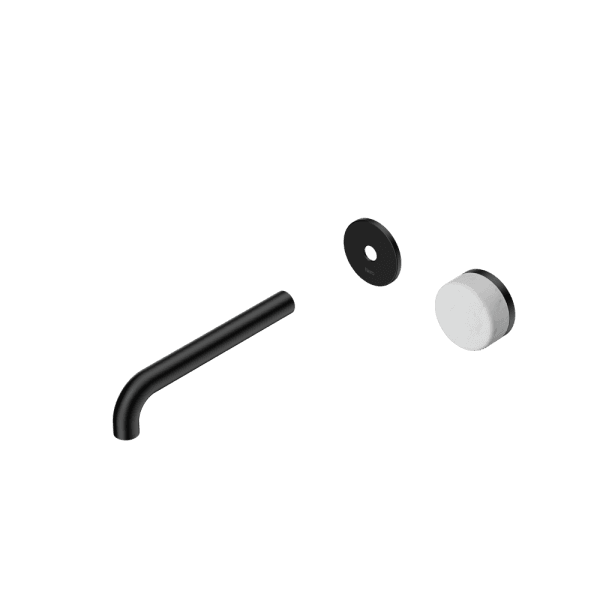 SERENITY Wall Basin Mixer 160/185/220mm Spout With Carrara Handle Trim Kit Only Matte Black (24E103MB/24E109MB/24E115MB)