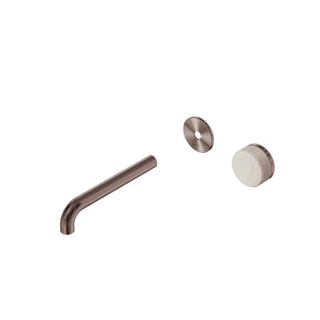 SERENITY Wall Basin Mixer 160/185/220mm Spout With Rome Travertine Handle Trim Kit Only Brushed Bronze (24E105BZ/24E111BZ/24E117BZ)