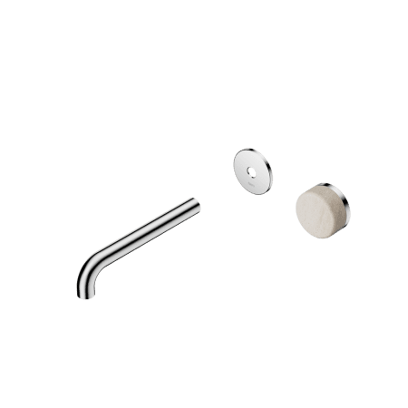 SERENITY Wall Basin Mixer 160/185/220mm Spout With Rome Travertine Handle Trim Kit Only Chrome (24E105CH/24E111CH/24E117CH)