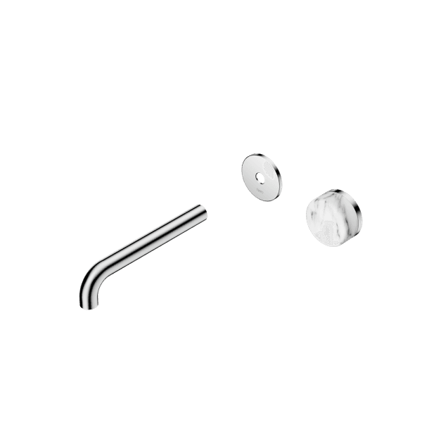 SERENITY Wall Basin Mixer 160/185/220mm Spout With Arabescato Corchia Handle Trim Kit Only Chrome (24E106CH/24E112CH/24E118CH)