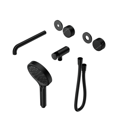 SERENITY SHOWER SYSTEM WITH SPOUT WITH MARQUINA BLACK HANDLE AND SERENITY HAND SHOWER TRIM KIT ONLY MATTE BLACK (24E122MB)