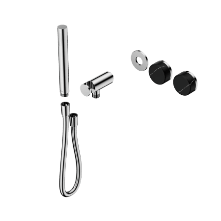 SERENITY SHOWER SYSTEM WITH MARQUINA BLACK HANDLE AND SLIM SHOWER TRIM KIT ONLY CHROME (24E123CH)